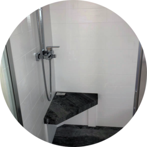 Live Grout Free with "tile" that's solid surface for your bathroom remodeling. The bathroom shower wall panels and the shower base are solid surface cast polymer products which don't leak, don't mildew and don't need sealing