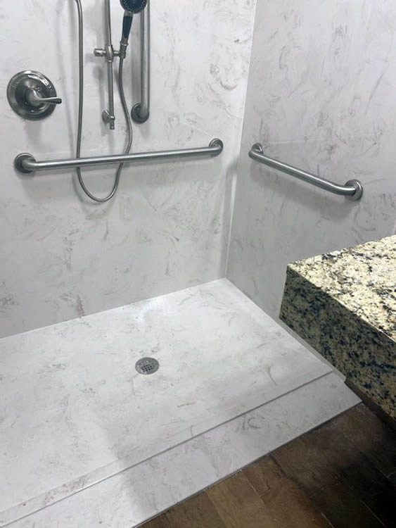 Roll in Cultured Marble shower base